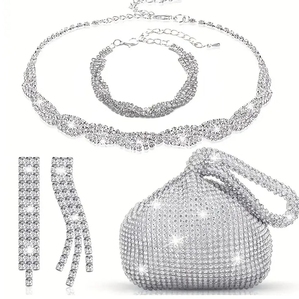 Unbranded Silver Jewelry Set with Bag